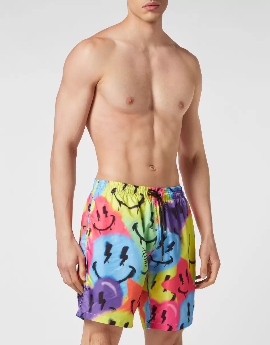Herren Geschäft Multicolor Badebekleidung Swim-Trunks Smile Philipp Plein - 1