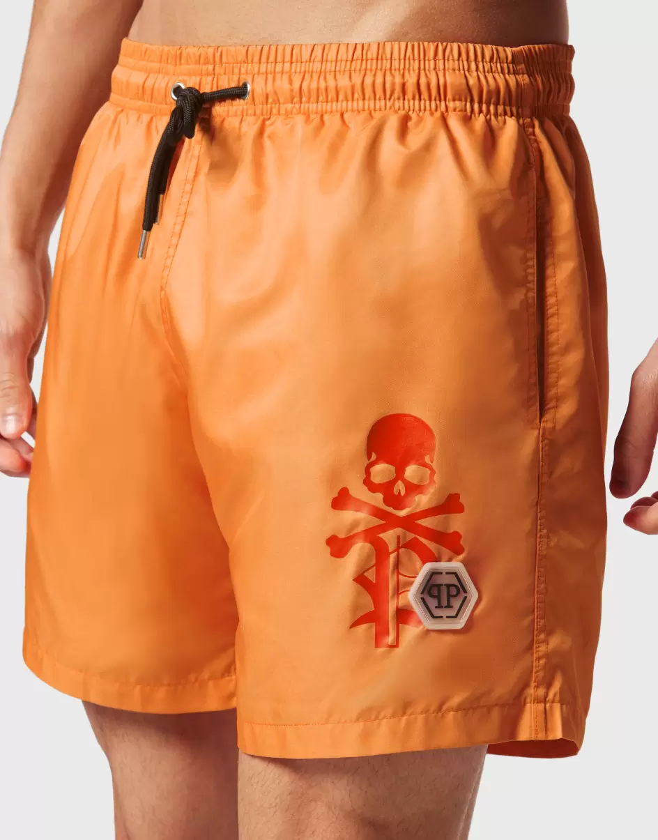 Badebekleidung Herren Swim-Trunks Skull&Bones Orange Preissenkung Philipp Plein - 3