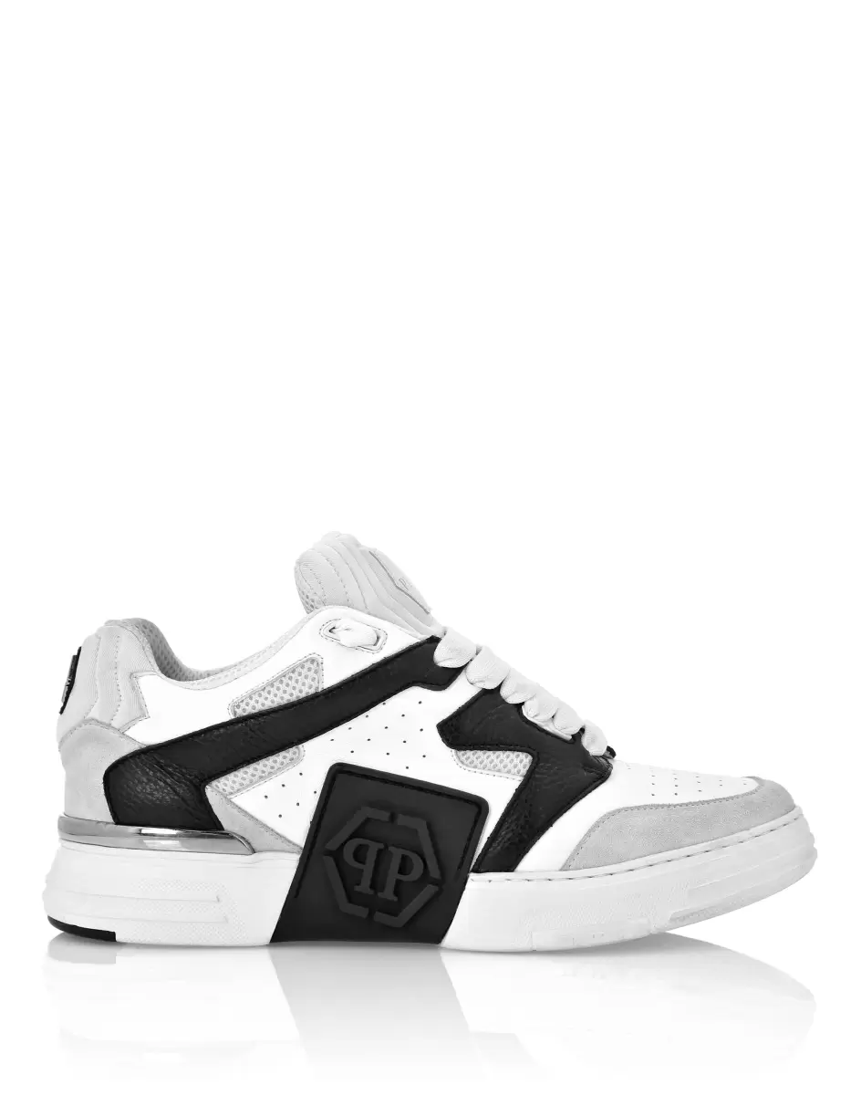 Herren White / Black Low Top Sneakers Philipp Plein Produktion Lo-Top Sneakers Phantom $Treet - 1