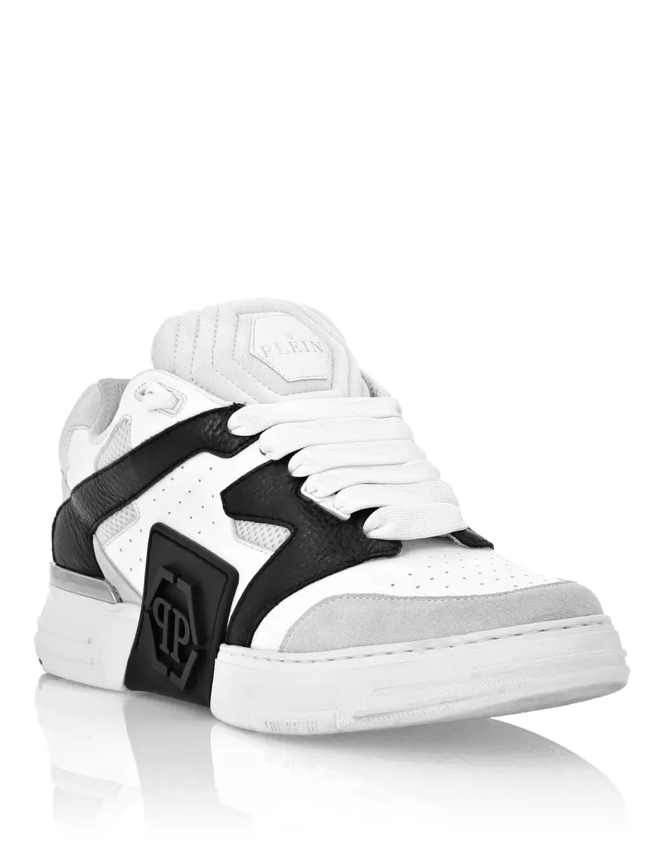 Herren White / Black Low Top Sneakers Philipp Plein Produktion Lo-Top Sneakers Phantom $Treet