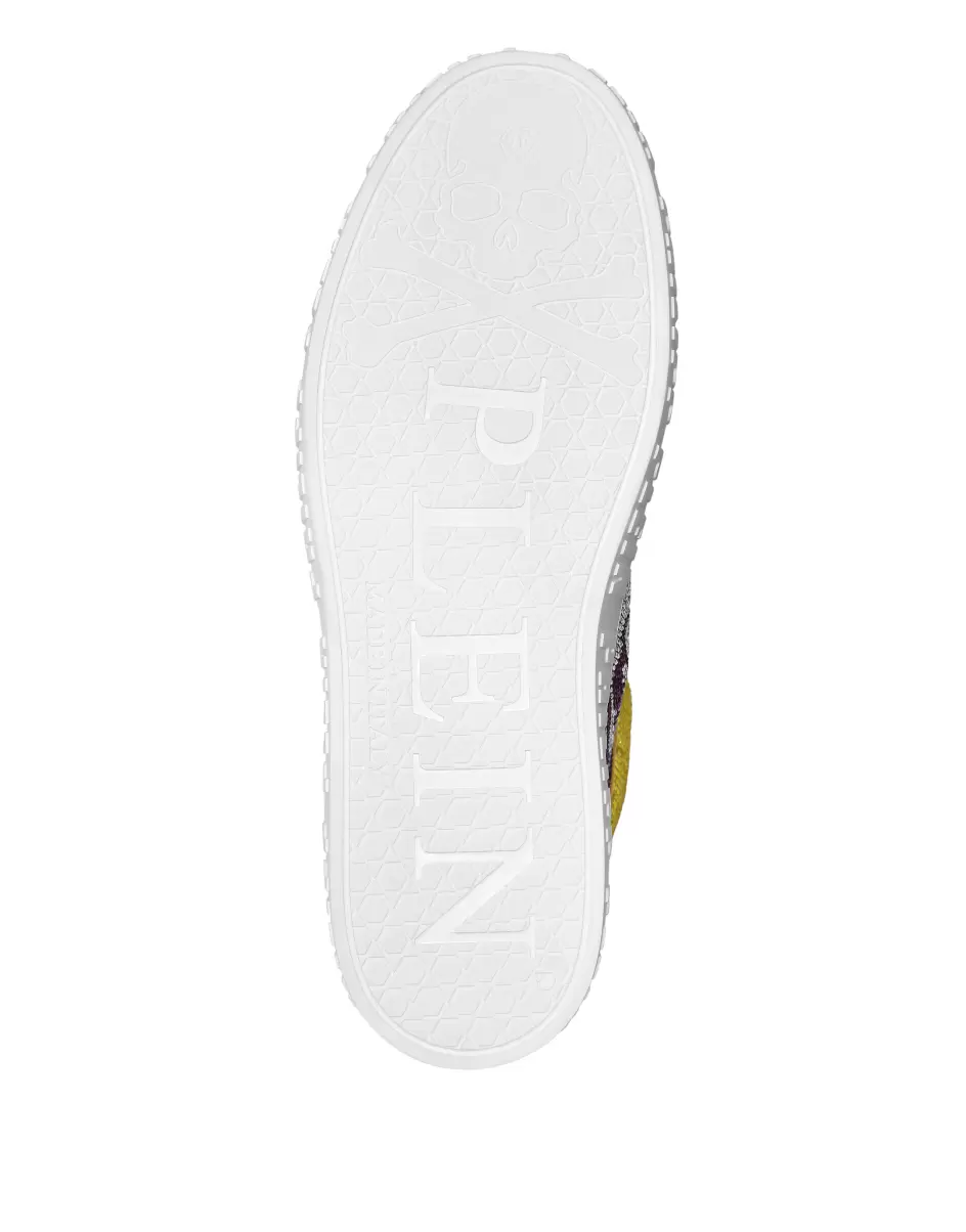Philipp Plein Herren High Top Sneakers Neues Produkt Yellow Hi-Top Sneakers Notorious Crystal Skull With Crystals - 3