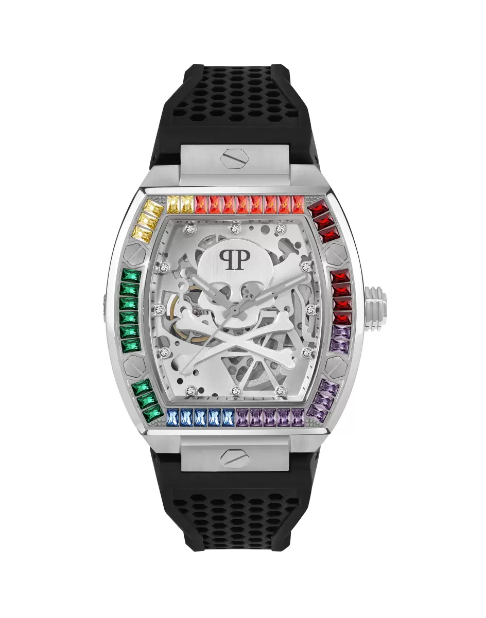 Marketing Philipp Plein Black/Silver Herren The $Keleton Watch Uhren