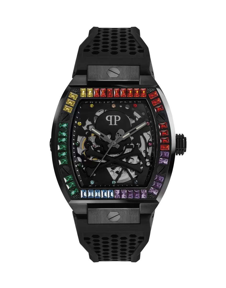 Black The $Keleton Rainbow Watch With Crystals Befehl Philipp Plein Herren Uhren