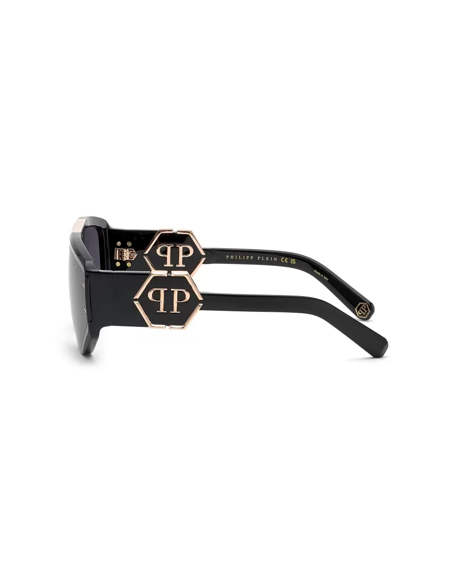 Philipp Plein Rabattcode Herren Sunglasses Rectangular Black / Gold Sonnenbrillen - 3