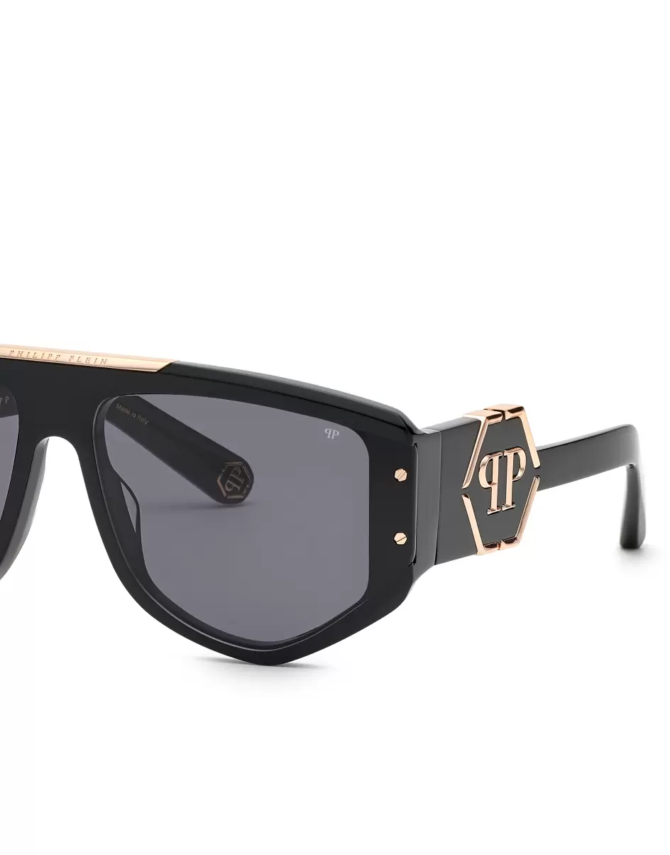 Philipp Plein Rabattcode Herren Sunglasses Rectangular Black / Gold Sonnenbrillen - 4