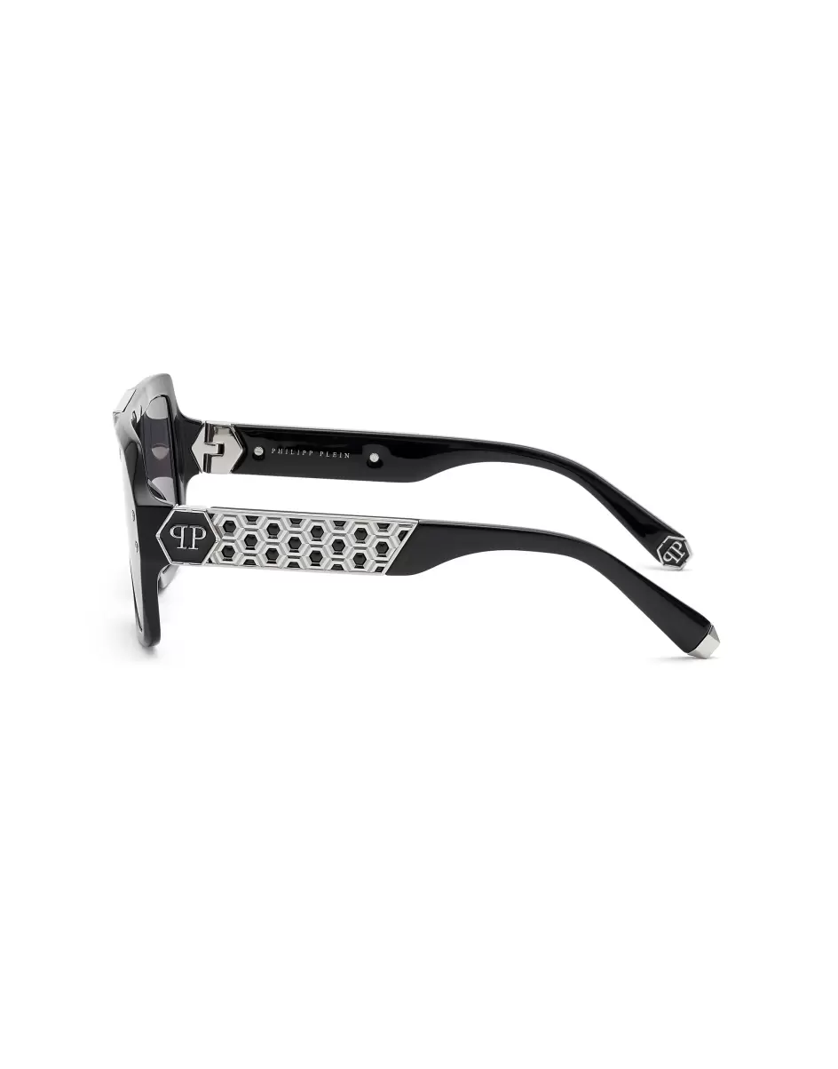 Black/Silver Sonnenbrillen Herren Philipp Plein Sunglasses Square Qualität - 3