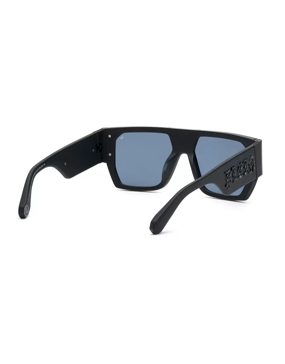 Sonnenbrillen Produkt Philipp Plein Herren Sunglasses Square Black/Silver - 1