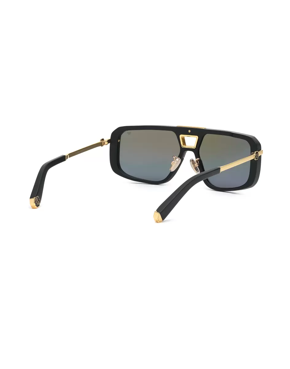 Sunglasses Rectangular Plein Legacy + Nft Norm Philipp Plein Black/Silver Herren Sonnenbrillen - 1