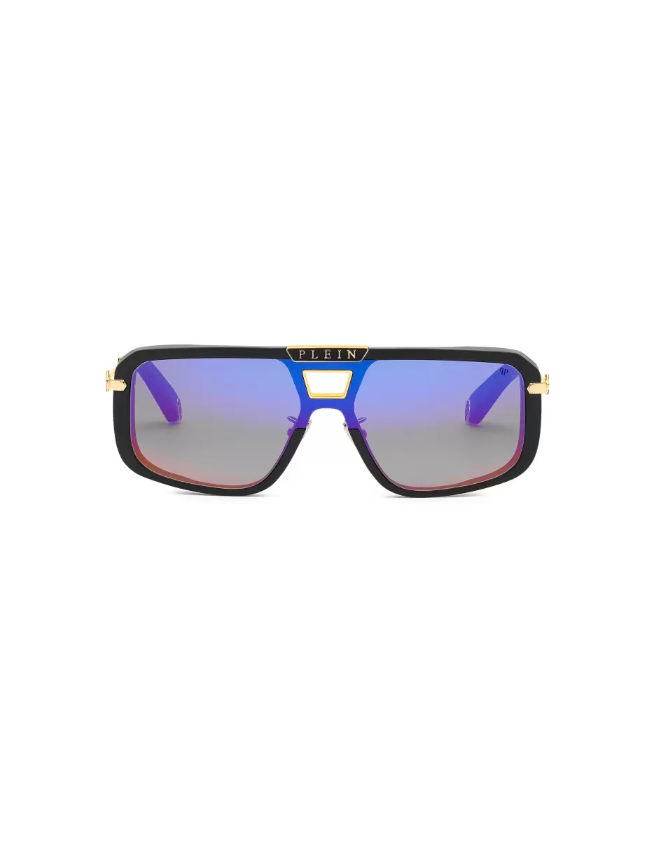 Sunglasses Rectangular Plein Legacy + Nft Norm Philipp Plein Black/Silver Herren Sonnenbrillen