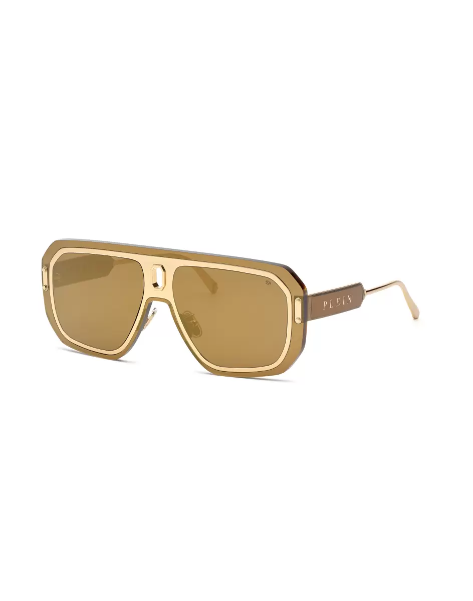 Aktionsrabatt Pink/Gold Sunglasses Oversize Plein Adventure Mask Philipp Plein Sonnenbrillen Herren - 2