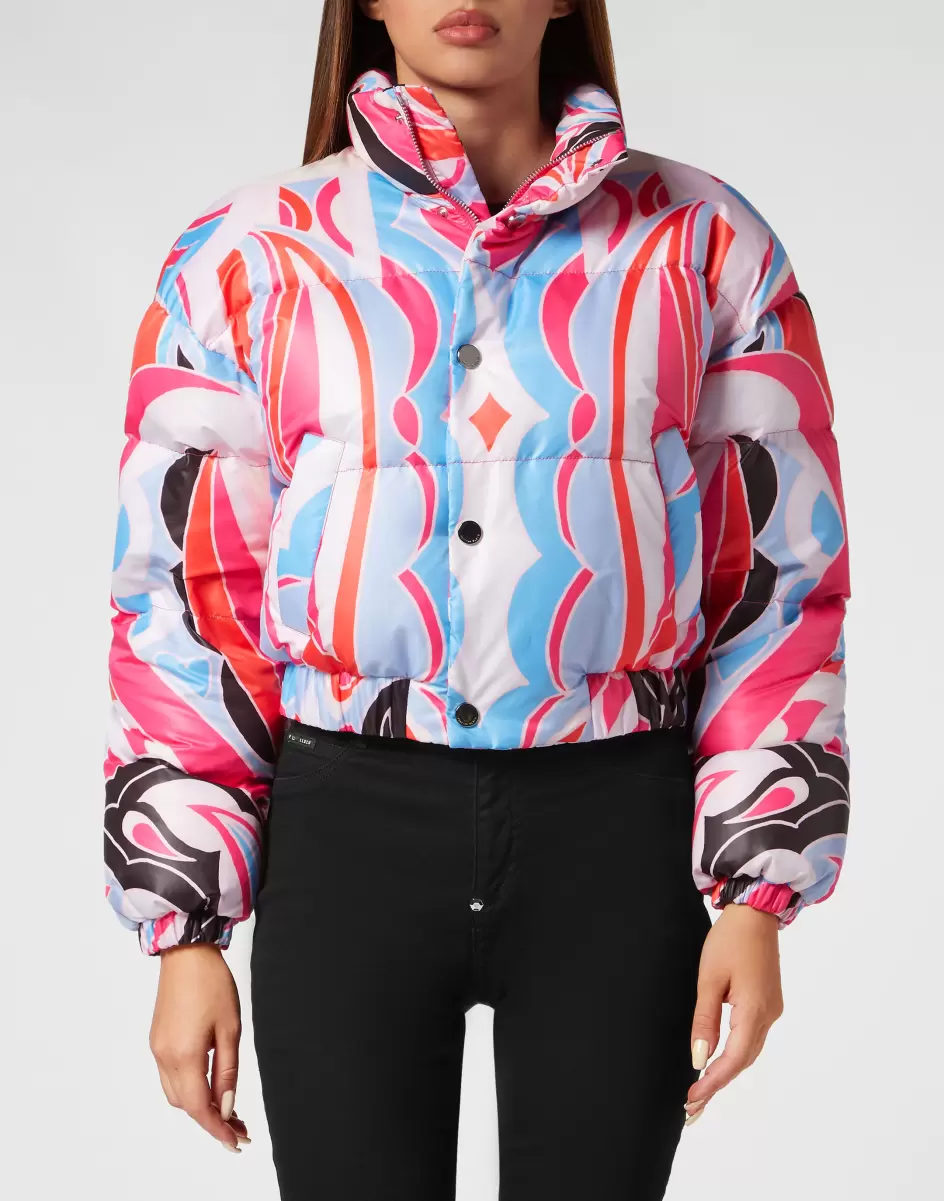 Innovation Fuxia Oberbekleidung Damen Puffer Nylon Jacket Colorful Circus Philipp Plein - 1