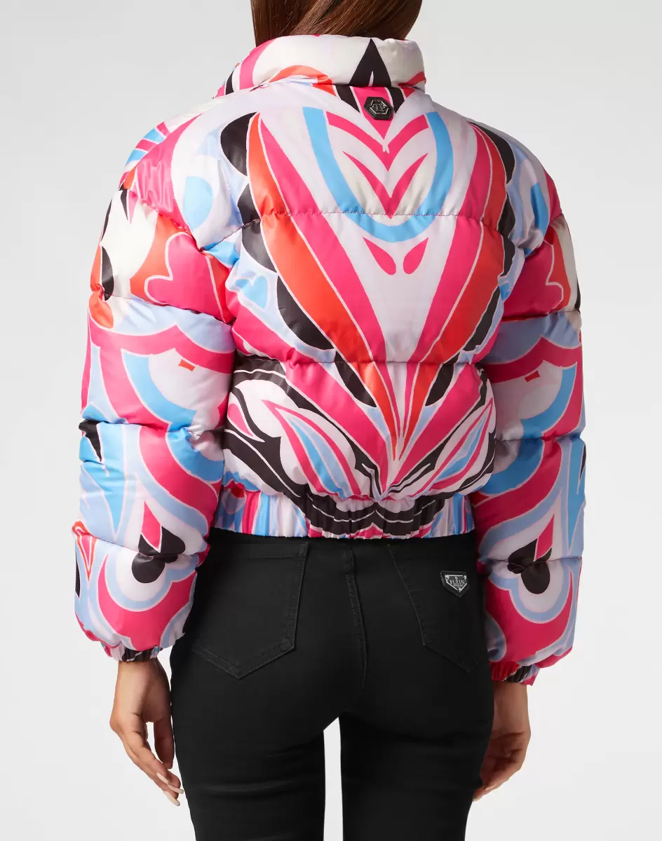 Innovation Fuxia Oberbekleidung Damen Puffer Nylon Jacket Colorful Circus Philipp Plein - 2