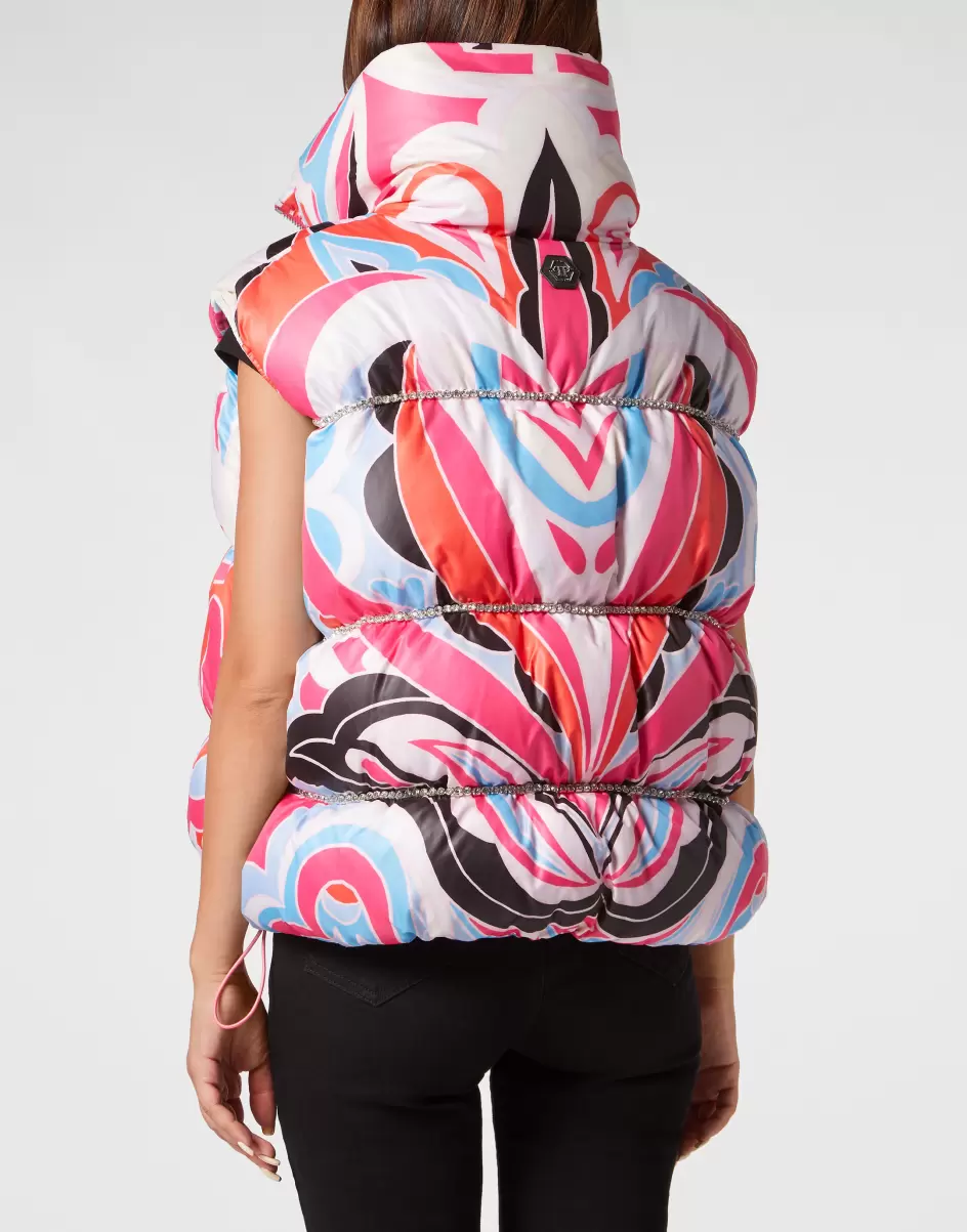 Philipp Plein Reduzierter Preis Fuxia Nylon Vest Colorful Circus Oberbekleidung Damen - 2