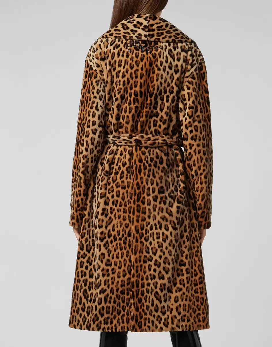 Philipp Plein Qualität Pelz & Mäntel Leopard Intarsia Mink Coat Damen Leopard - 2