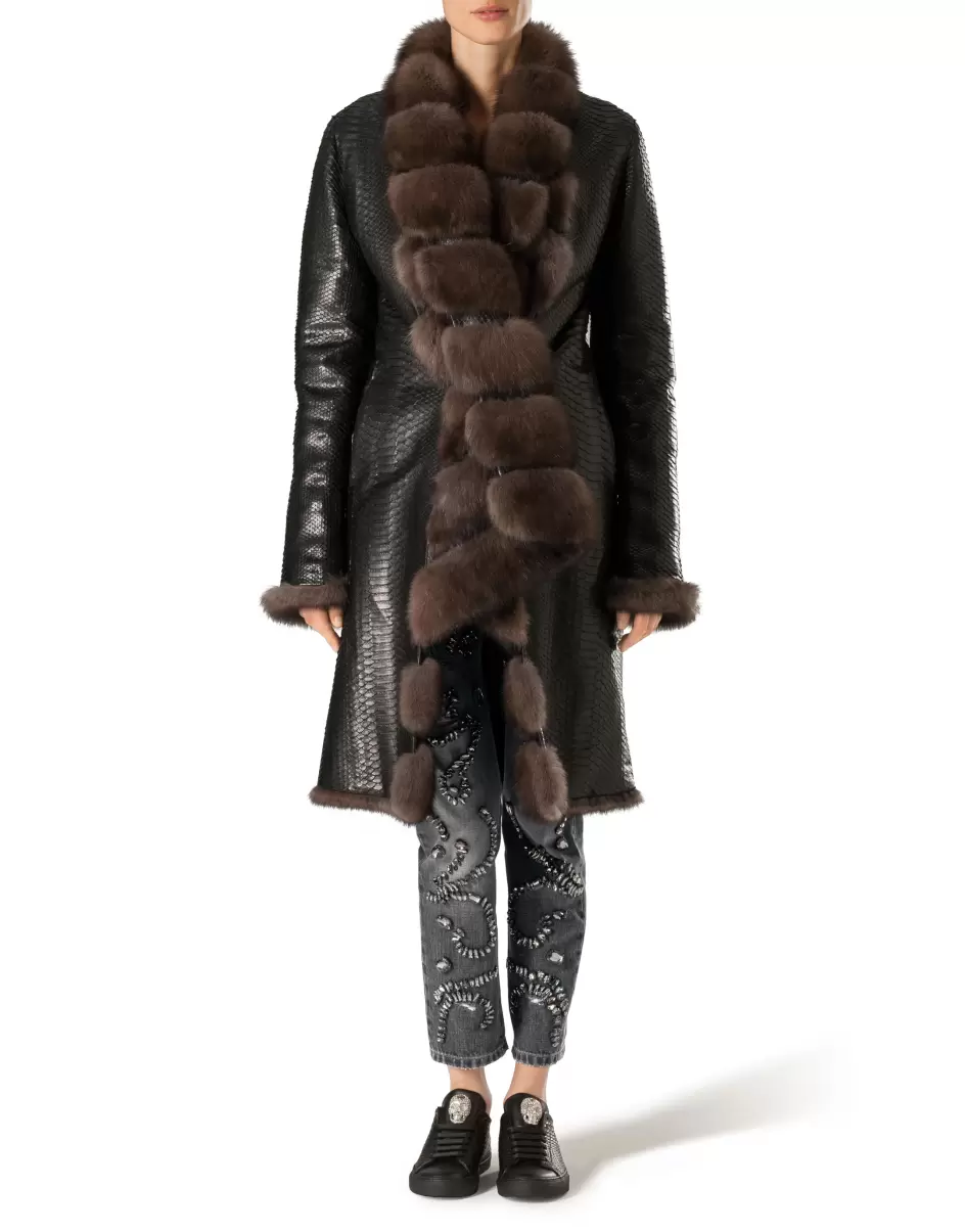 Philipp Plein Fur Coat Long 