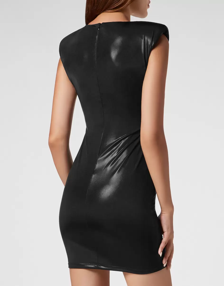 Produktqualitätssicherung Kleider Damen Padded Shoulder Mini Dress Black Philipp Plein - 2