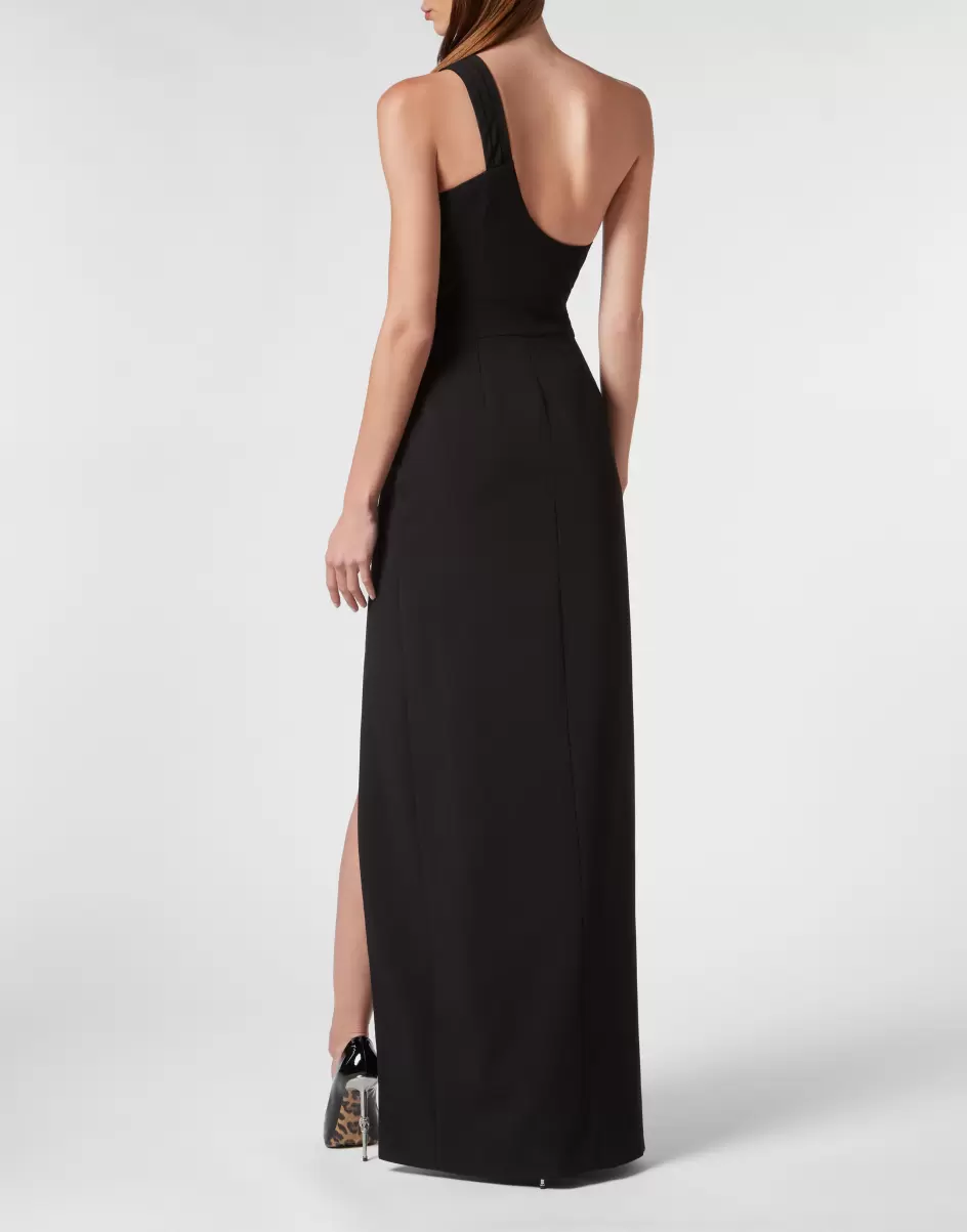 Kleider Cady Broches Long Dress Brooches Black Philipp Plein Neues Produkt Damen - 2