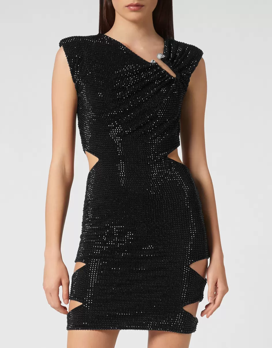 Produktstandard Kleider Mini Dress Crystal Philipp Plein Damen Black - 1