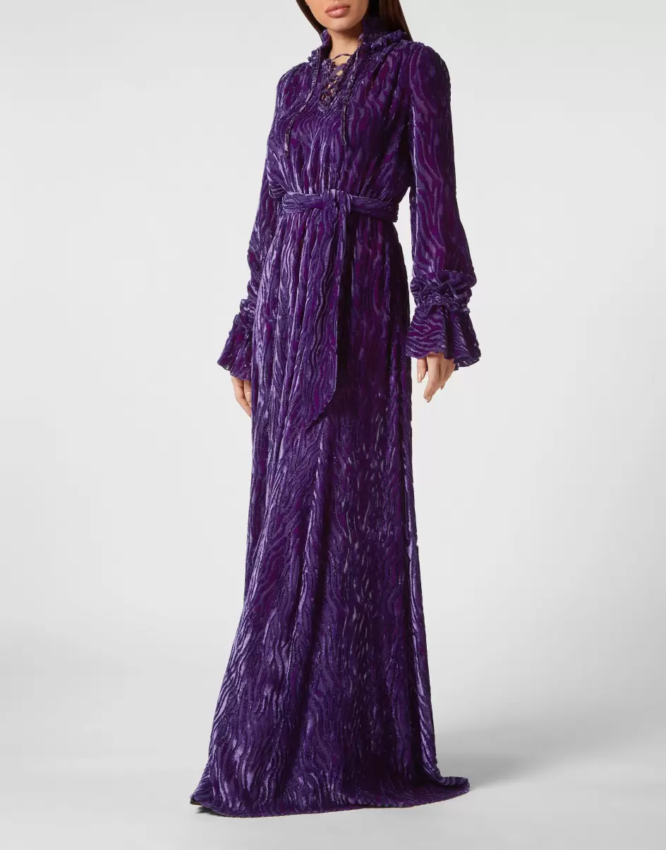 Purple Preis Chiffon Gipsy Dress Kleider Philipp Plein Damen - 1
