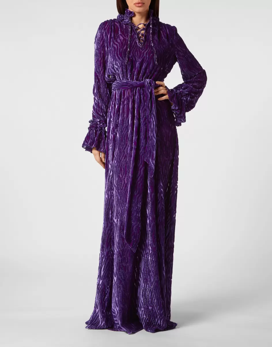 Purple Preis Chiffon Gipsy Dress Kleider Philipp Plein Damen - 3