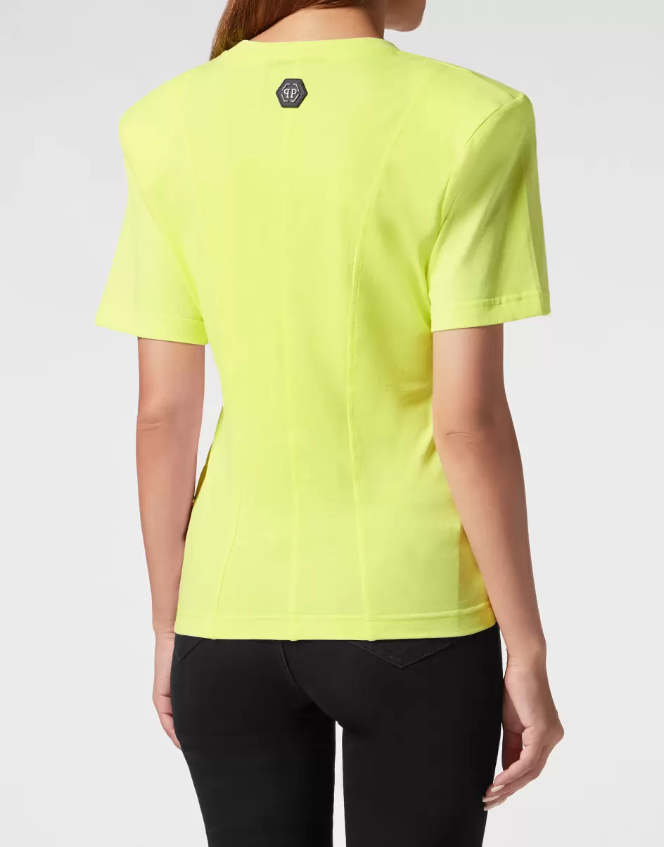 Philipp Plein Zuverlässigkeit Yellow Fluo Padded Shoulder T-Shirt Sexy Pure Smile T-Shirts & Poloshirts Damen - 2