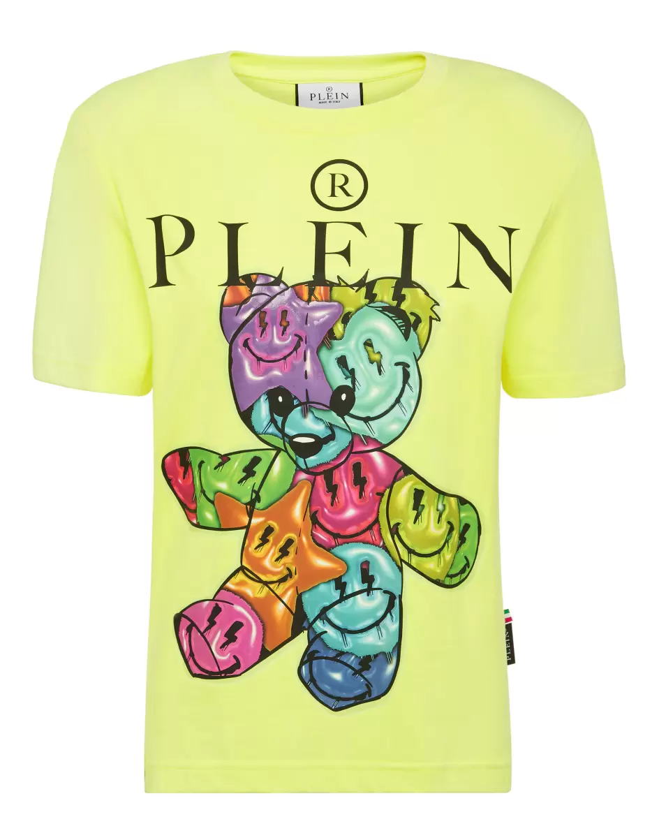 Philipp Plein Zuverlässigkeit Yellow Fluo Padded Shoulder T-Shirt Sexy Pure Smile T-Shirts & Poloshirts Damen