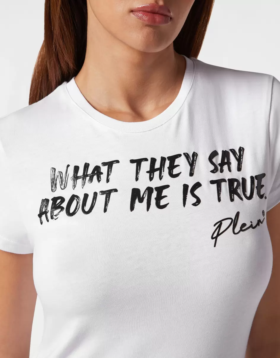 T-Shirts & Poloshirts White T-Shirt Sexy Pure With Crystals Philipp Plein Befehl Damen - 4