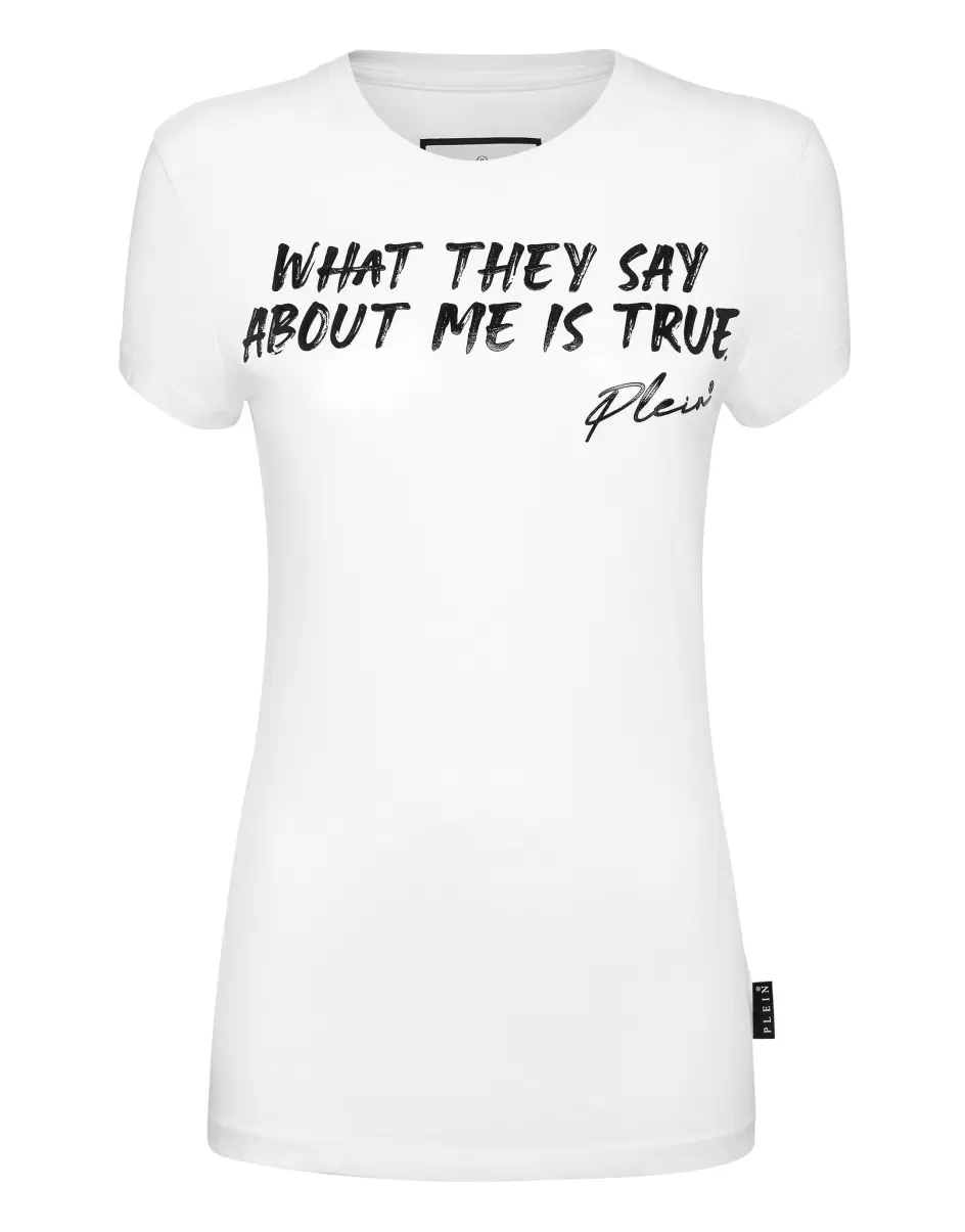T-Shirts & Poloshirts White T-Shirt Sexy Pure With Crystals Philipp Plein Befehl Damen