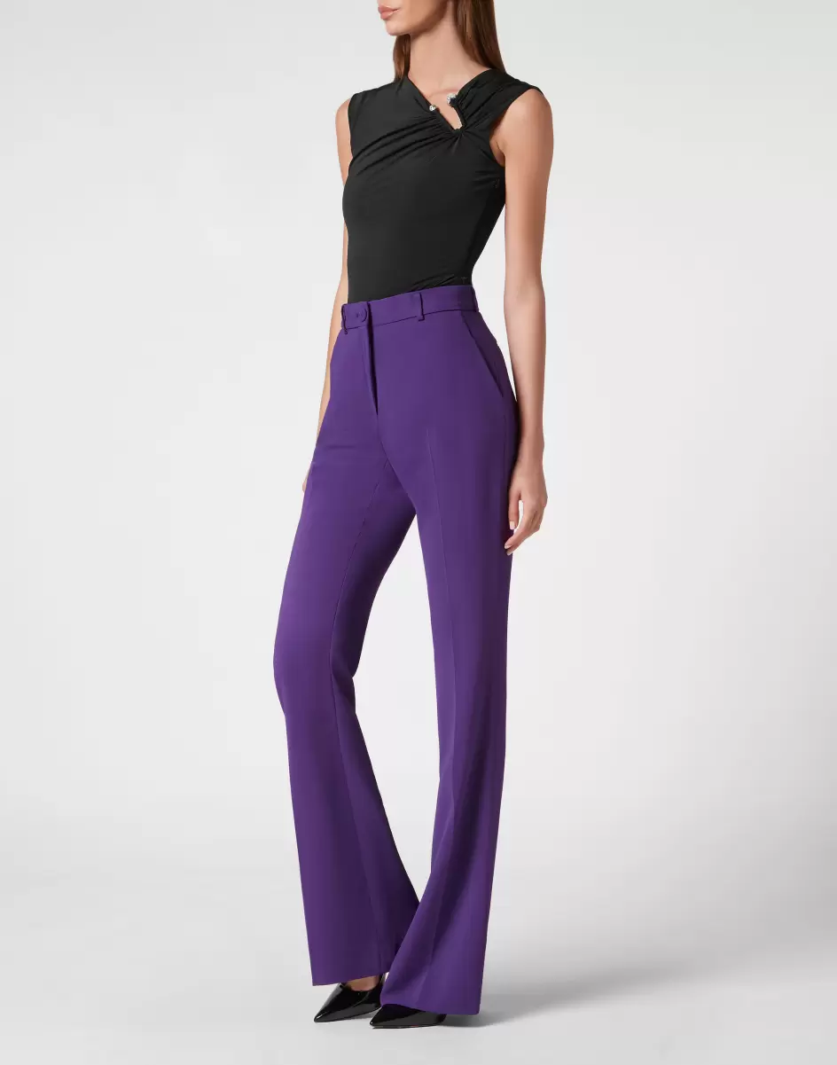 Hosen & Shorts Damen Purple Philipp Plein Cady Trousers Gut - 3