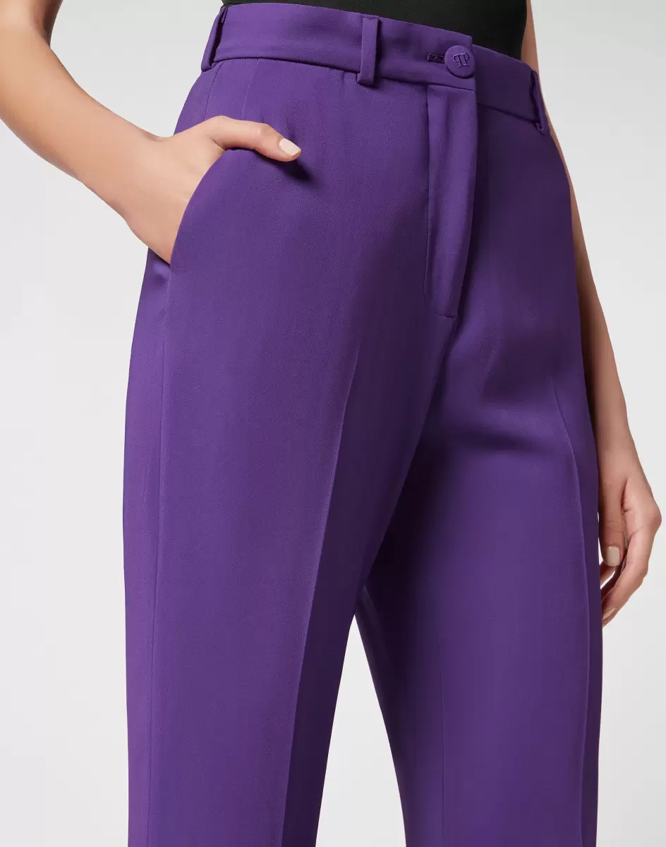 Hosen & Shorts Damen Purple Philipp Plein Cady Trousers Gut - 4