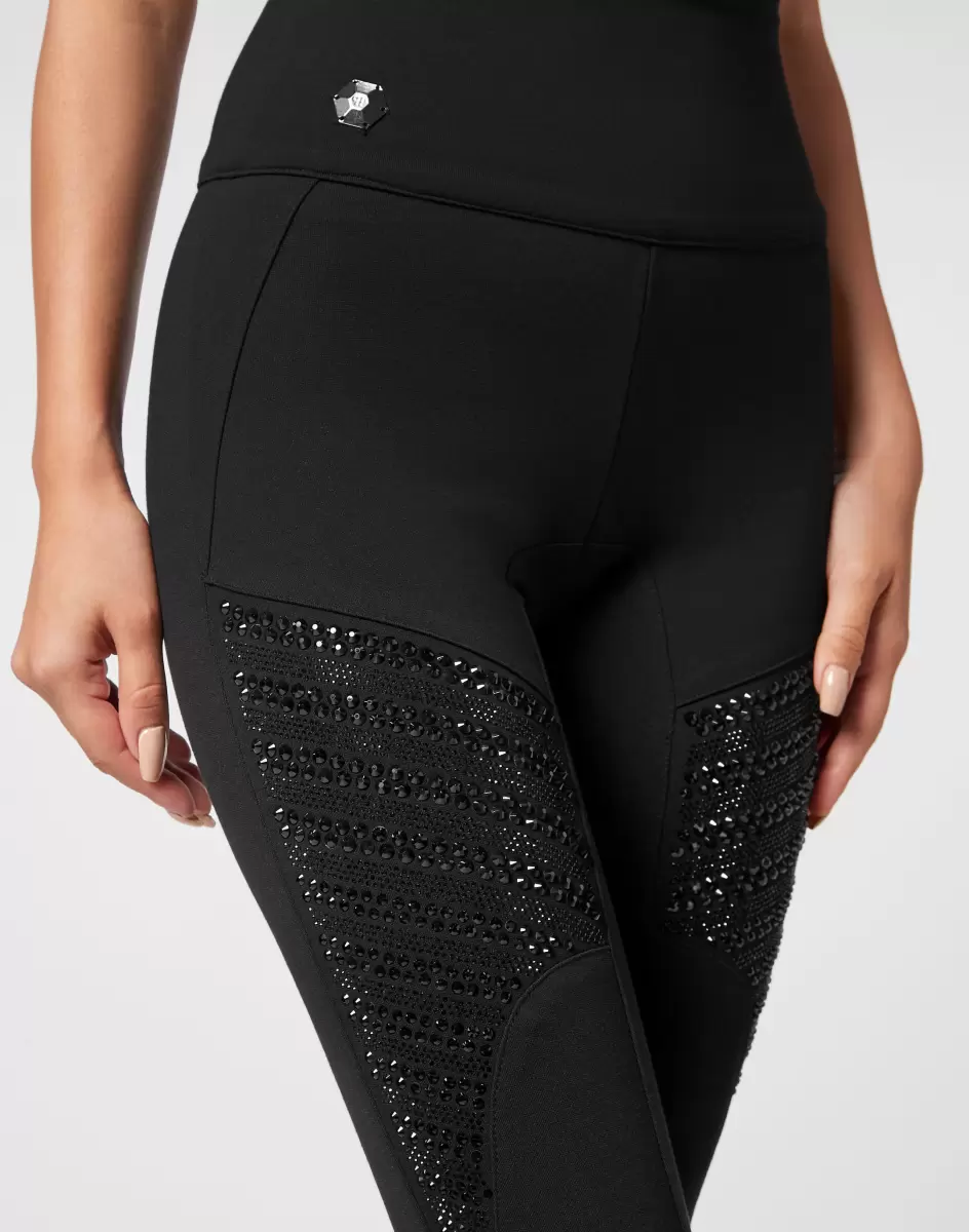 Leggings Crystal Produkt Black / Black Damen Hosen & Shorts Philipp Plein - 4