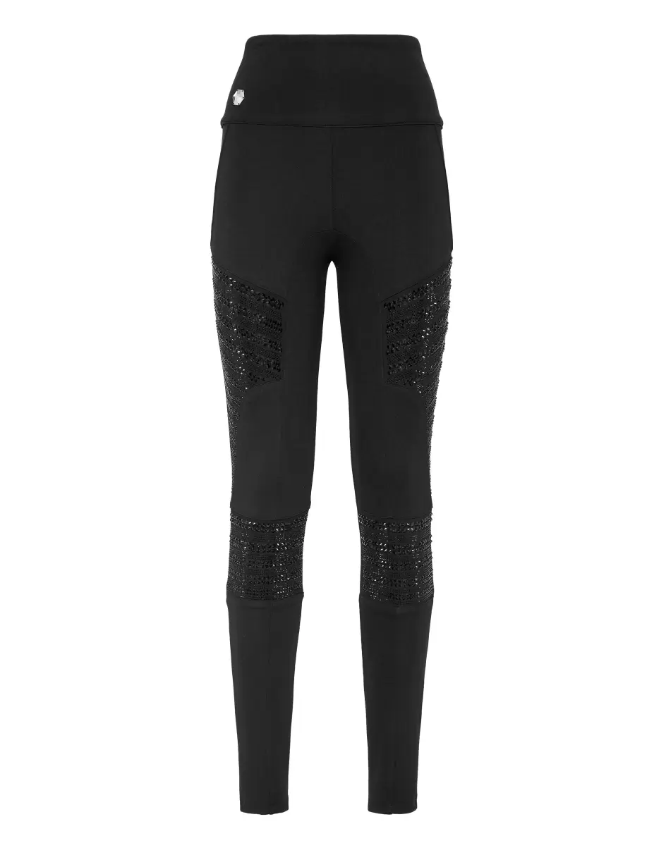 Leggings Crystal Produkt Black / Black Damen Hosen & Shorts Philipp Plein