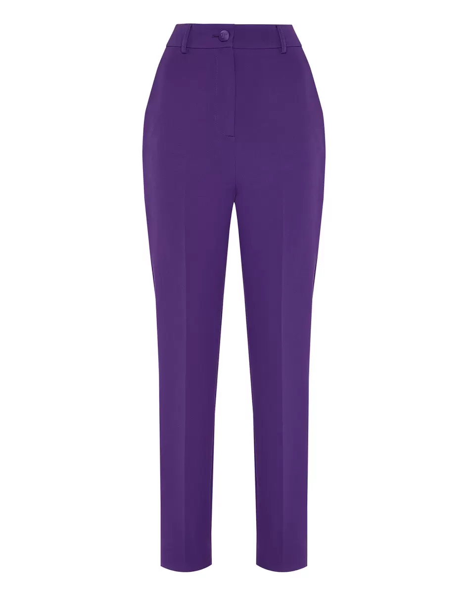 Hosen & Shorts Purple Produktzertifizierung Damen Cady Office Trousers Philipp Plein