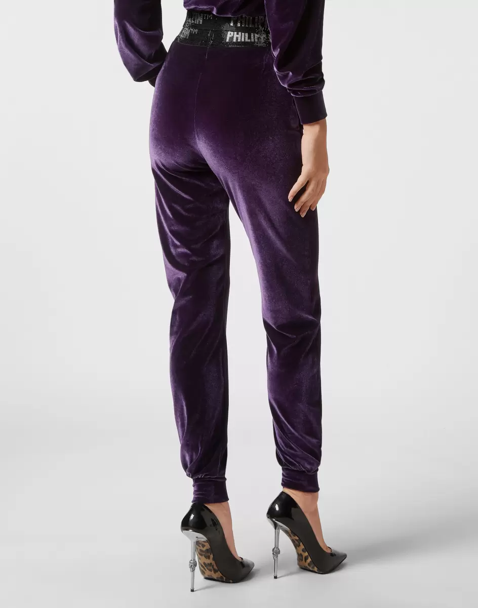 Activewear Philipp Plein Jogging Trousers Crystal Purple Damen Material - 2