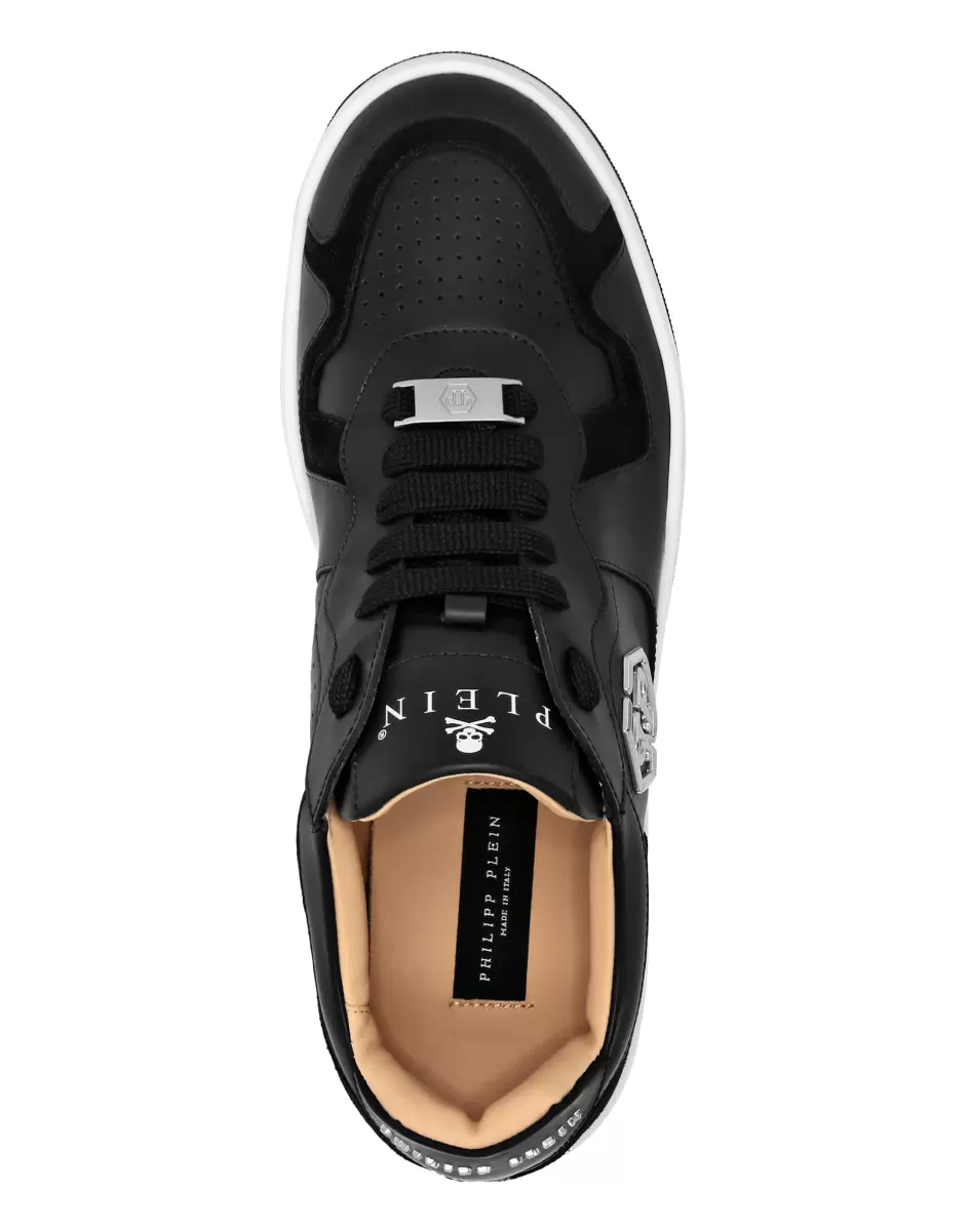 Rabattaktion Mix Leather Lo-Top Sneakers Damen Philipp Plein Sneakers Black - 2