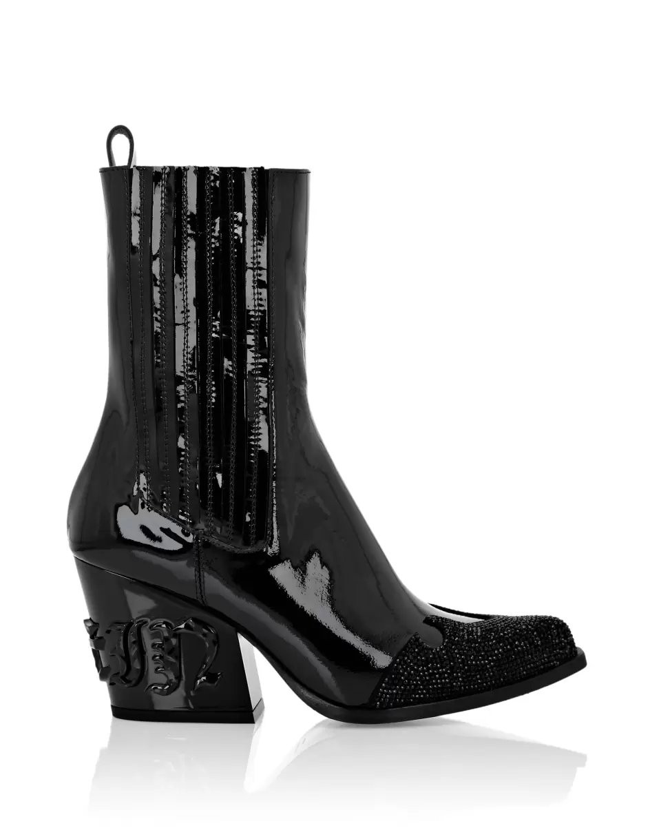 Boots Mid Flat Gothic Plein Damen Haltbarkeit Philipp Plein Boots & Stiefeletten Black - 1