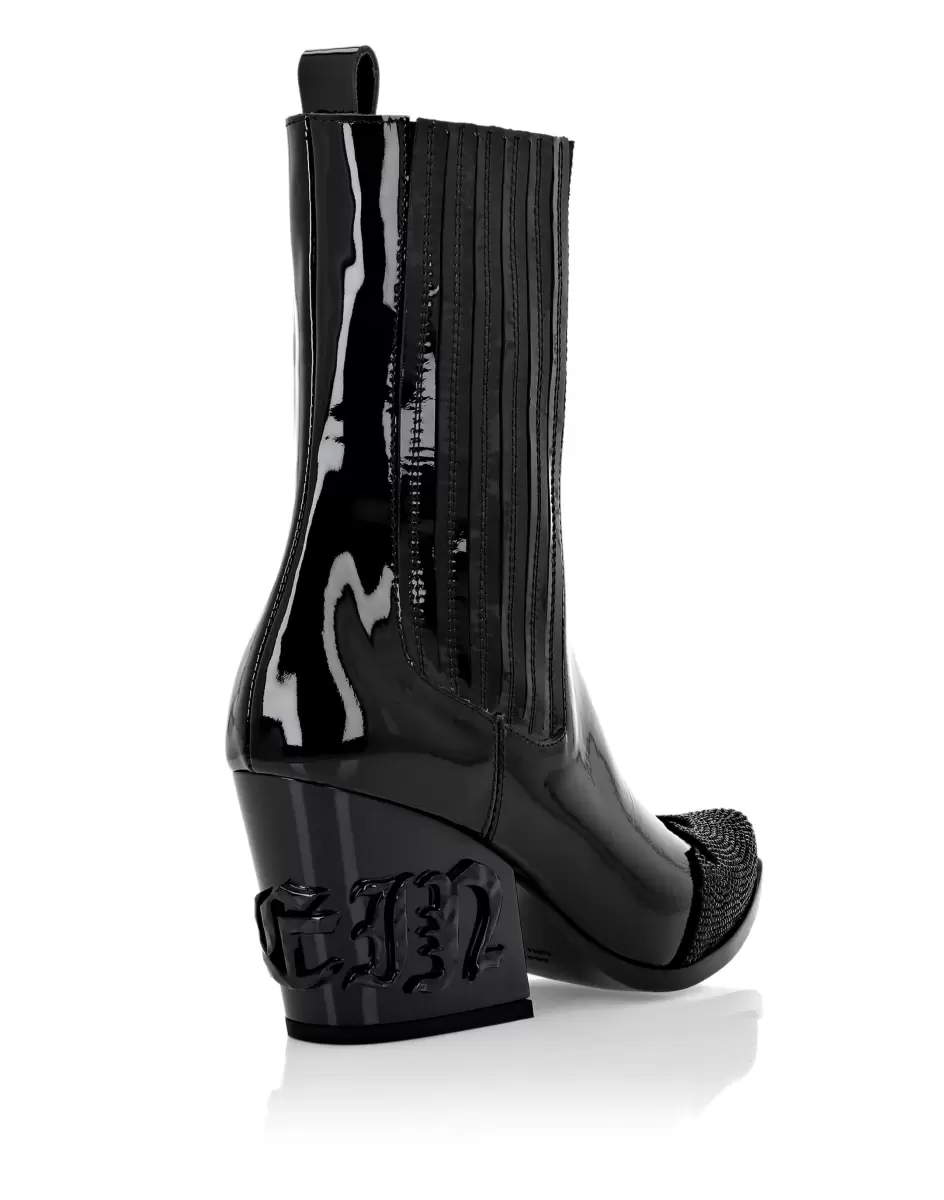 Boots Mid Flat Gothic Plein Damen Haltbarkeit Philipp Plein Boots & Stiefeletten Black - 3