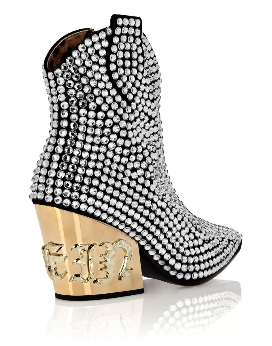 Damen Cowboy Mid-Heel Boots  Gothic Plein With Crystals Lagerbestand Boots & Stiefeletten Silver Philipp Plein - 3