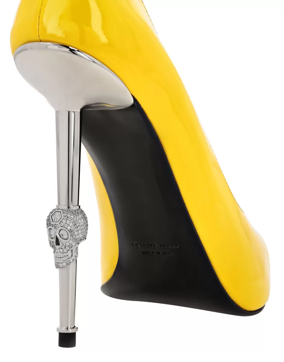 Yellow Damen Pumps Neues Produkt Philipp Plein Patent Leather Decollete Hi-Heels - 3