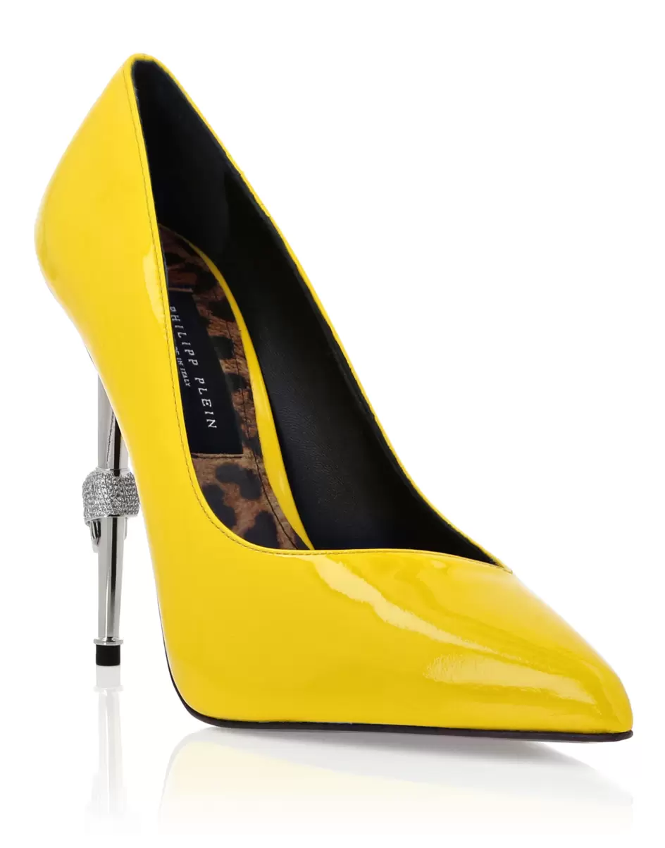 Yellow Damen Pumps Neues Produkt Philipp Plein Patent Leather Decollete Hi-Heels