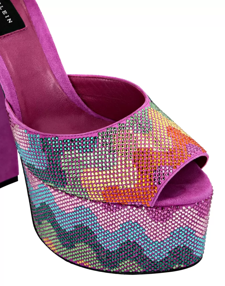 Philipp Plein Crystal Platform Sandals Hi-Heels Waves Rainbow Sandalen Damen Nachschub Multicolor - 2