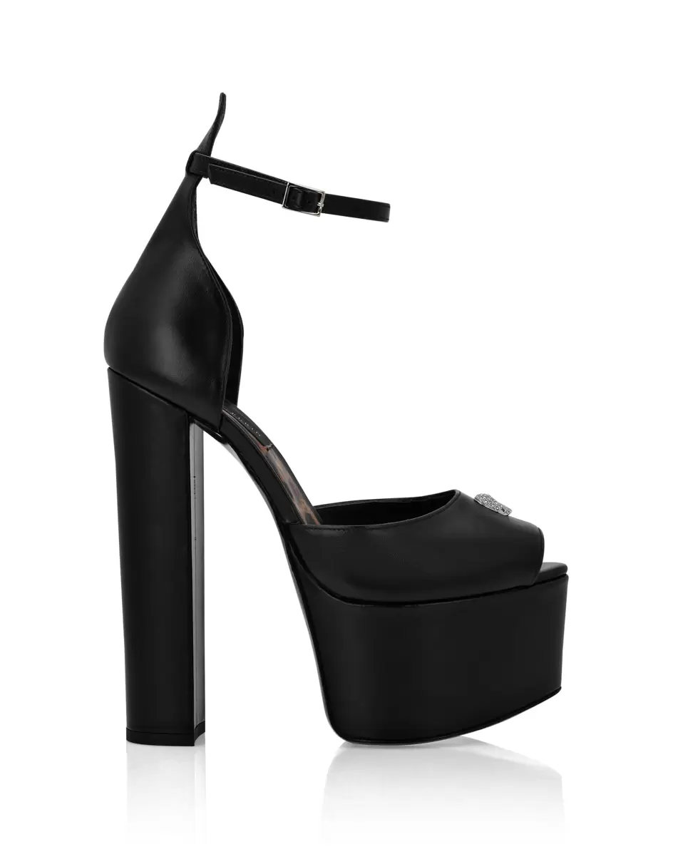 Leather Platform Sandals Hi-Heels Black Sandalen Damen Philipp Plein Produktstrategie - 1