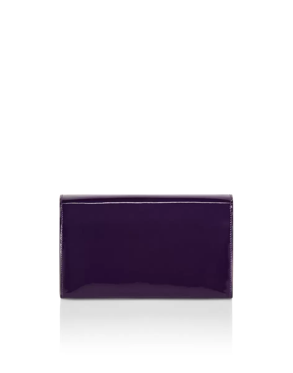 Patent Leather Shoulder Bag Schulter- Und Umhängetaschen Philipp Plein Damen Purple Werbung - 1