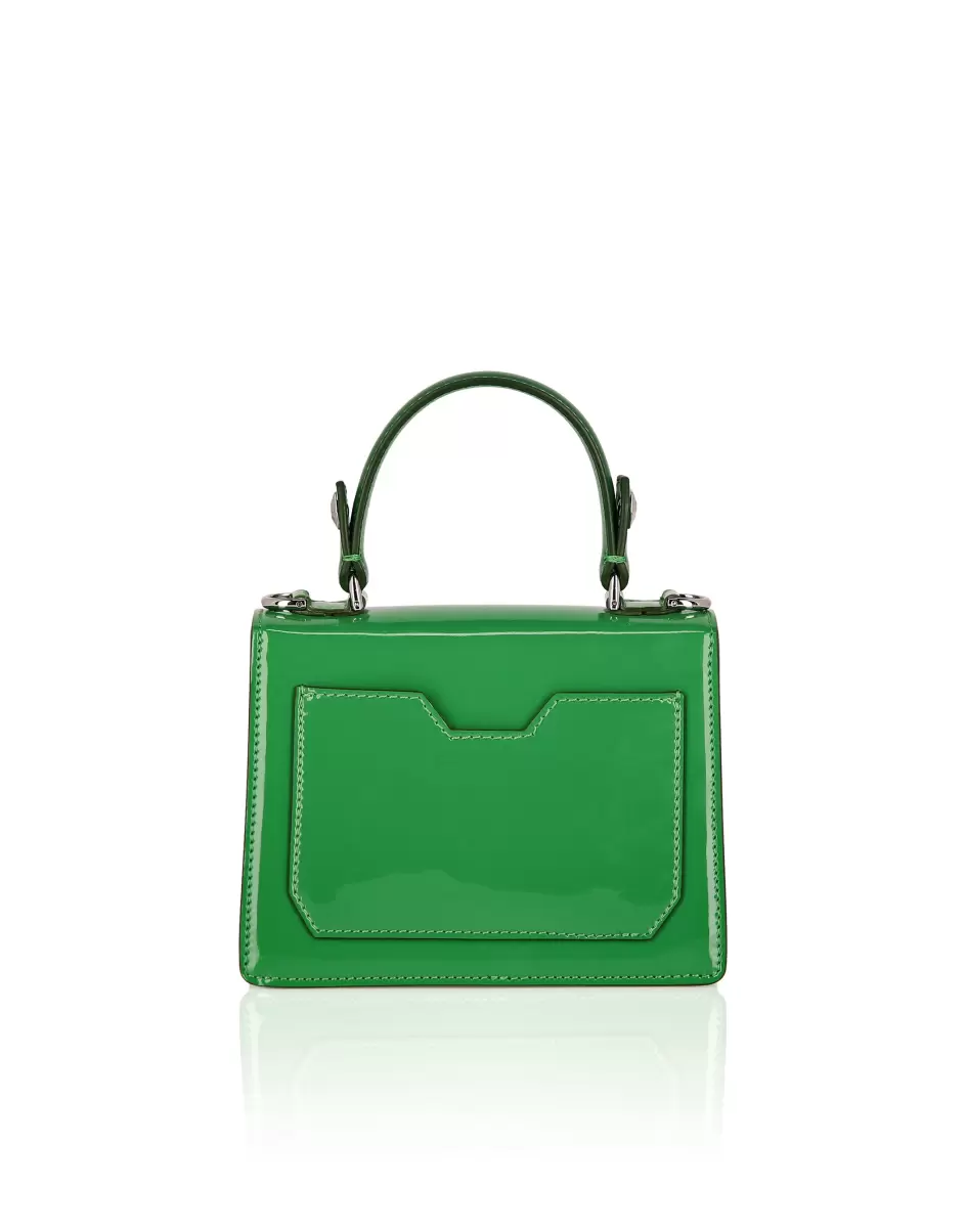 Damen Philipp Plein Green Mode Small Handbag Superheroine Patent Leather Tragetaschen - 1