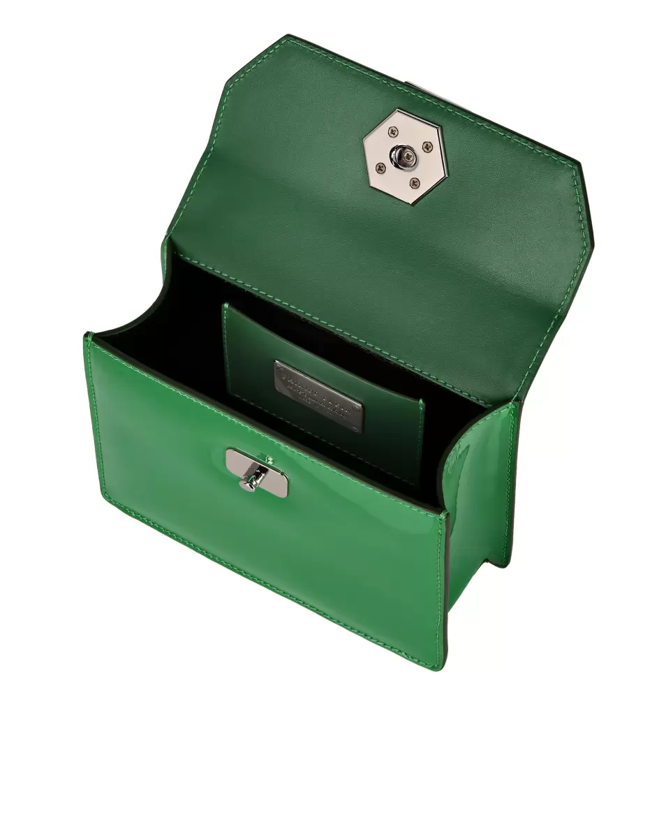 Damen Philipp Plein Green Mode Small Handbag Superheroine Patent Leather Tragetaschen - 3