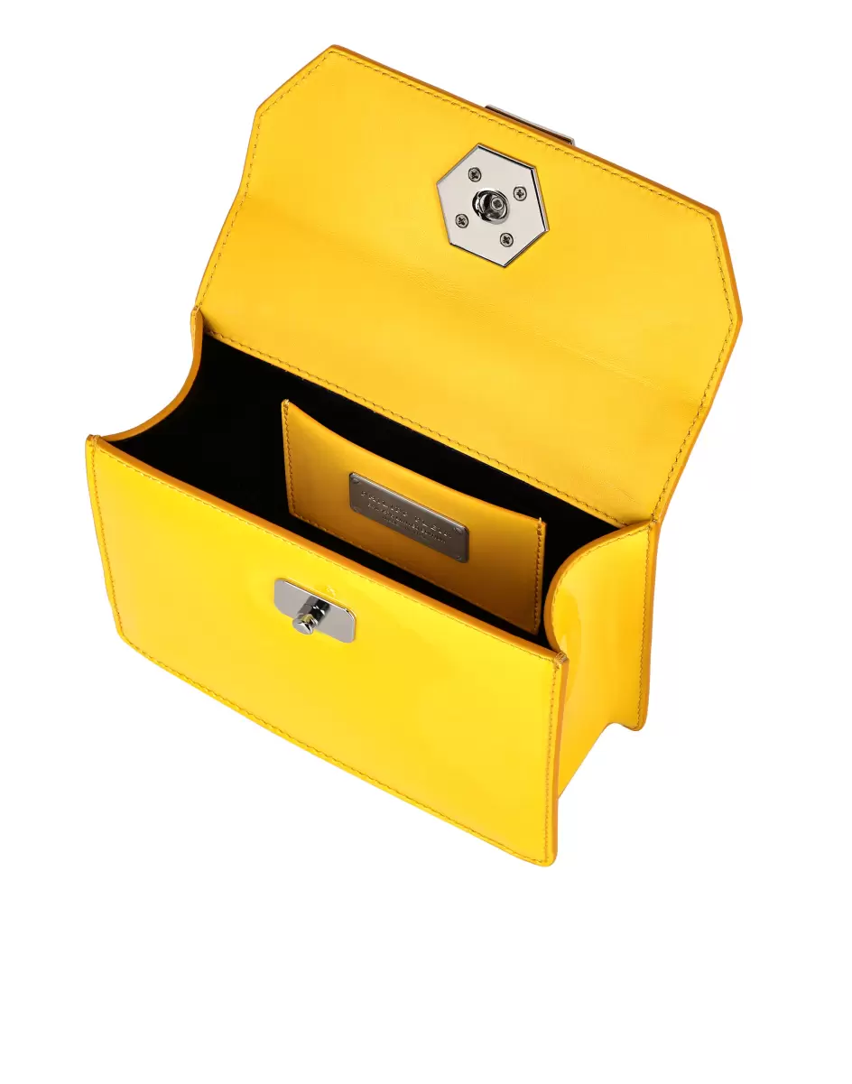 Philipp Plein Tragetaschen Yellow Damen Kauf Small Handbag Superheroine Patent Leather - 3