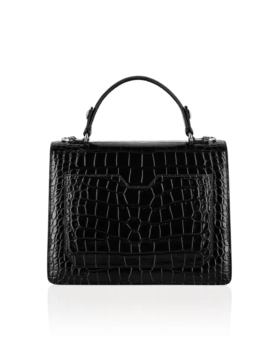 Philipp Plein Mini Taschen Medium Handbag Superheroine Croco Print Black Damen Rabattgutschein - 1