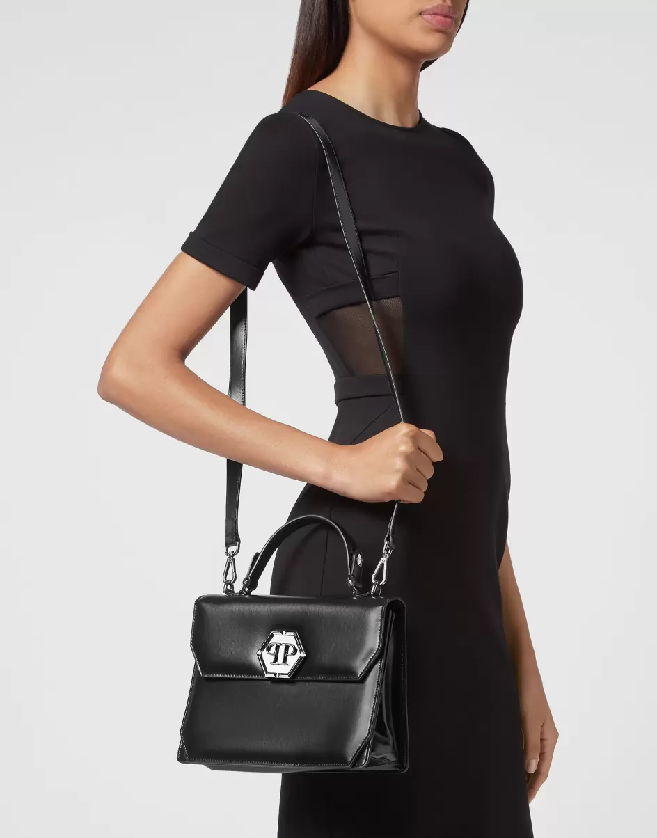 Black Damen Design Mini Taschen Philipp Plein Medium Handbag Superheroine Leather - 2