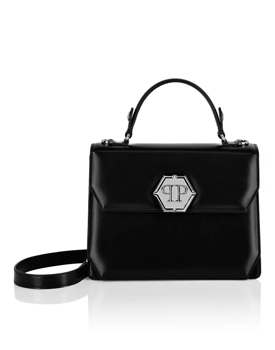 Black Damen Design Mini Taschen Philipp Plein Medium Handbag Superheroine Leather