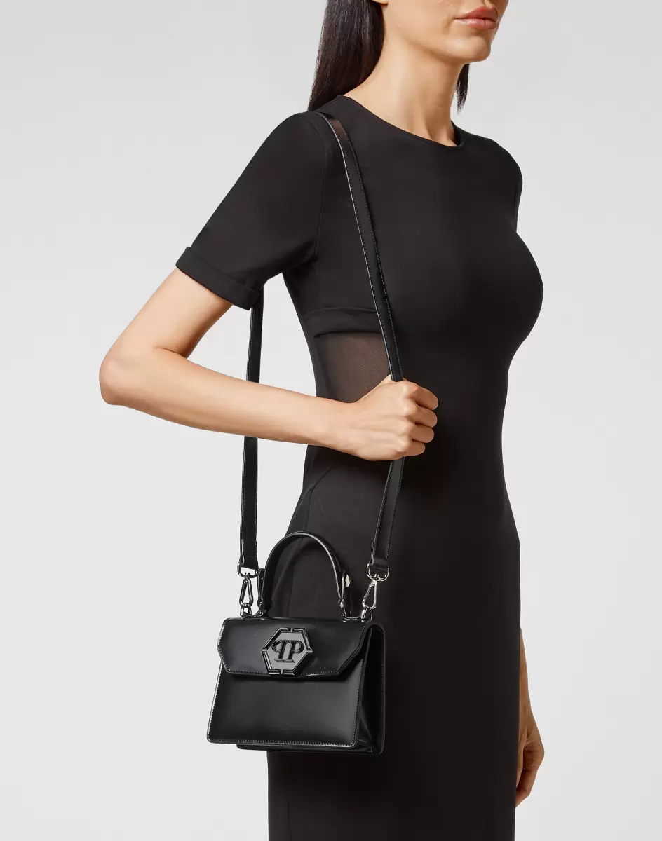 Philipp Plein Black Mini Taschen Geschäft Small Handbag Superheroine Leather Damen - 2